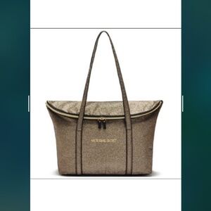 Victoria Secret Beautiful Elegant Gold Sparkling Over Night / Day Bag 🌸